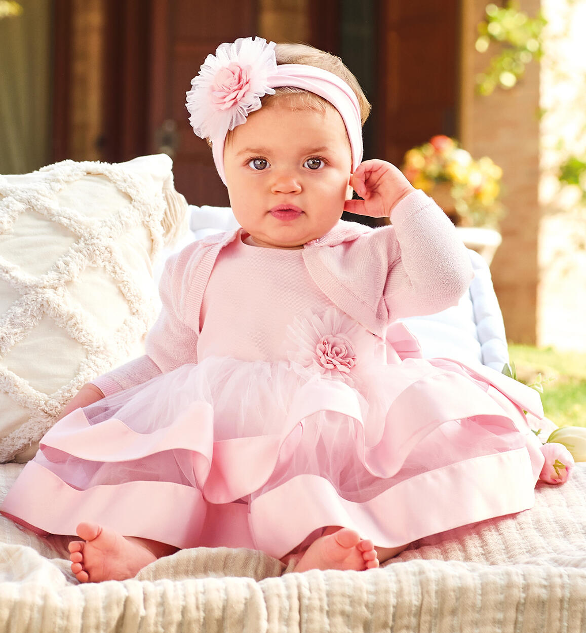 Baby girl christening dress PINK