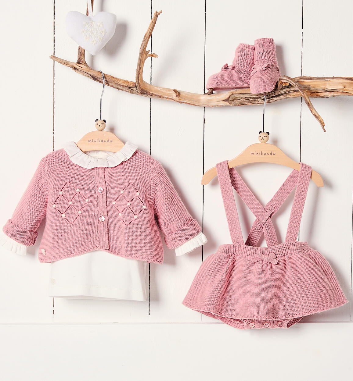 Three-piece outfit for baby girl PINK