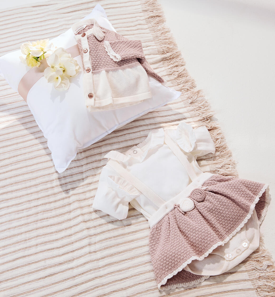 Completo 3 pezzi neonata BEIGE