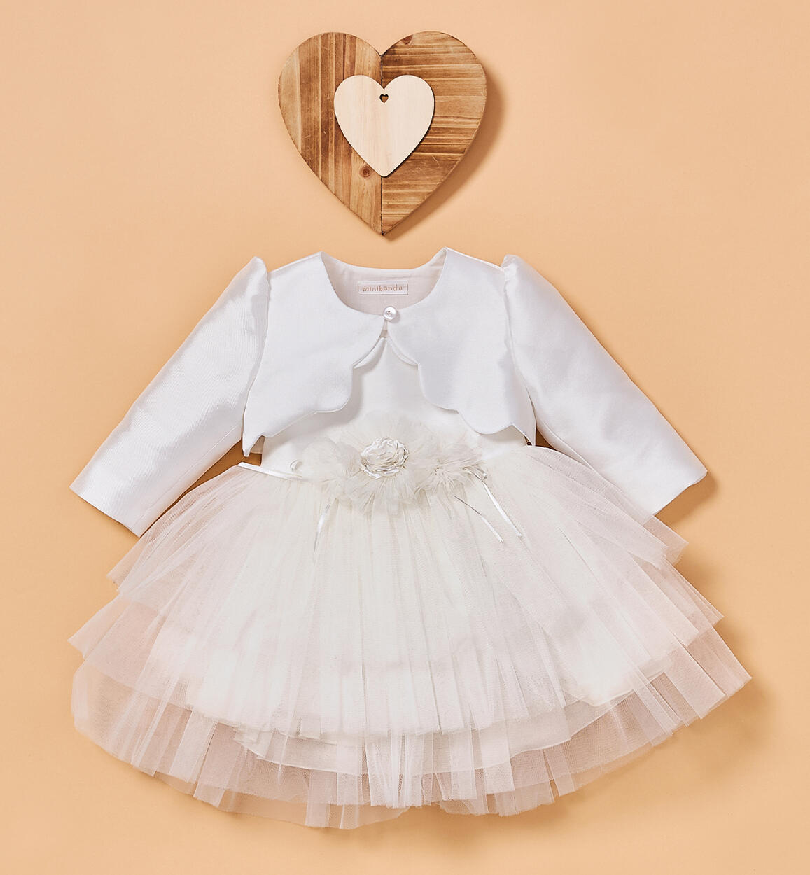 Ceremony shrug for baby girl CREAM