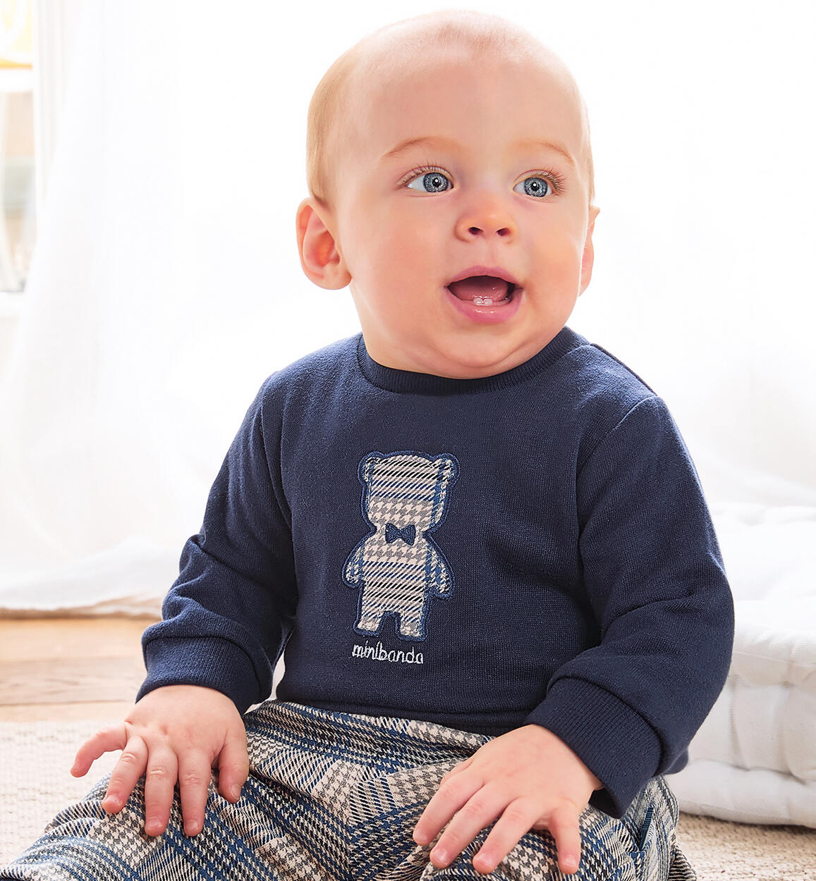 Zip-up sweatshirt for baby BLUE