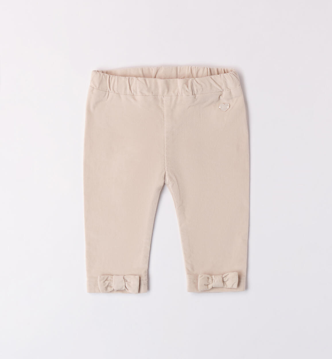 Pants for baby girl with bows CREAM