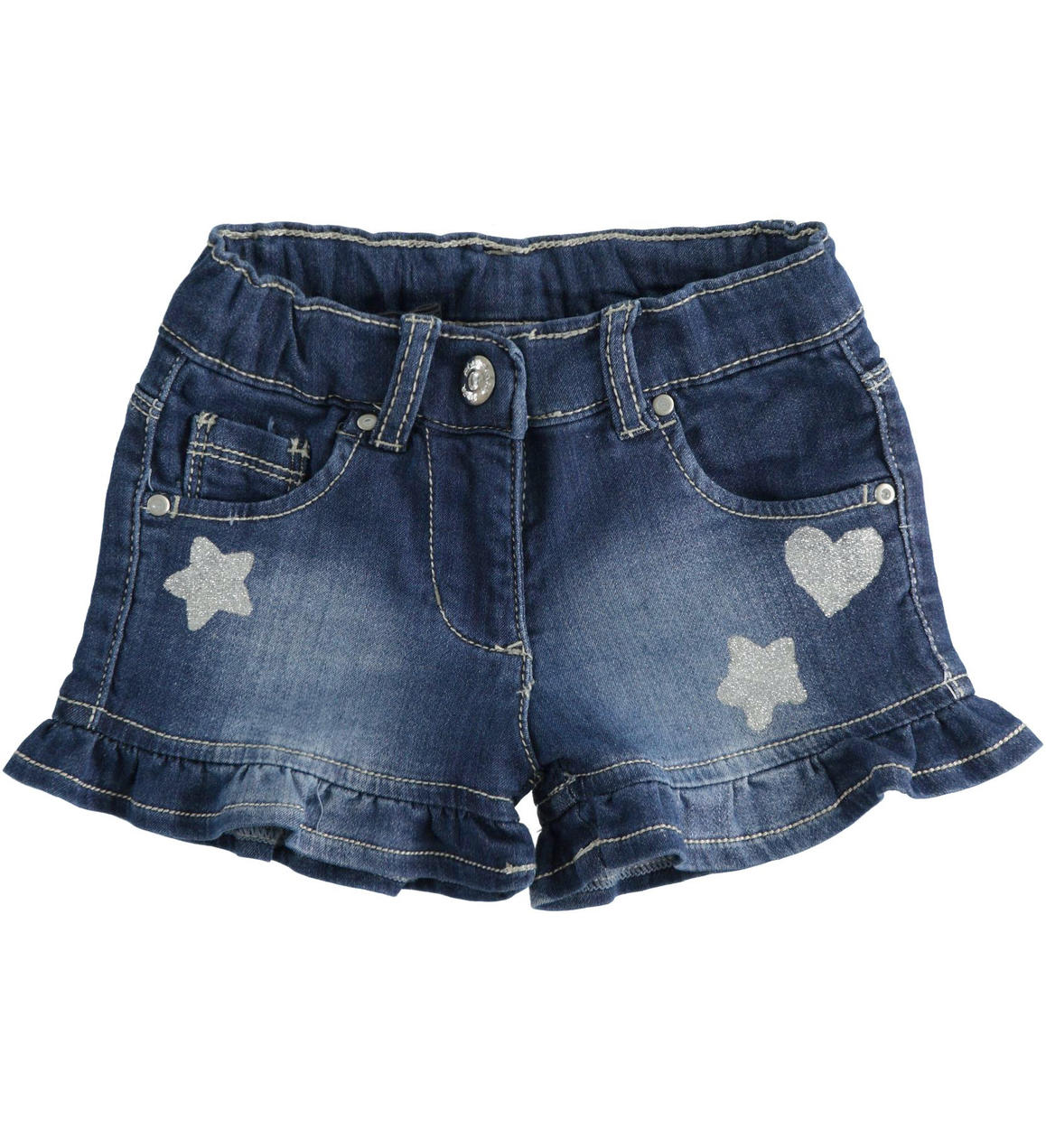 Disclaimer completo bambina T-shirt e shorts con strass bianco nero main image 0