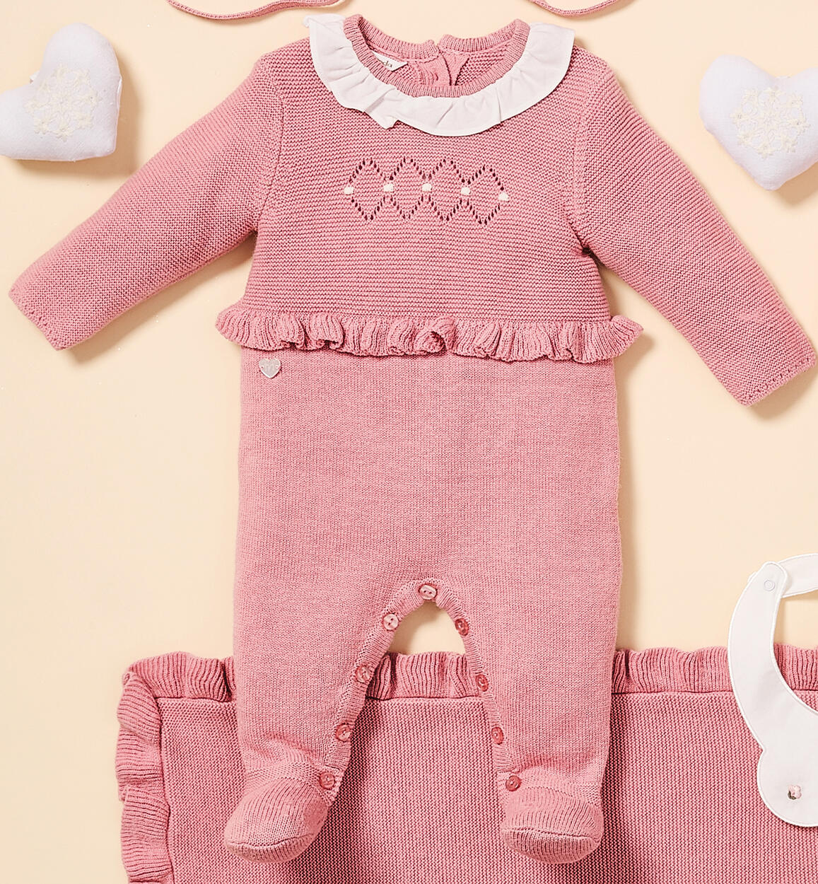 One-piece jumpsuit for baby girl PINK