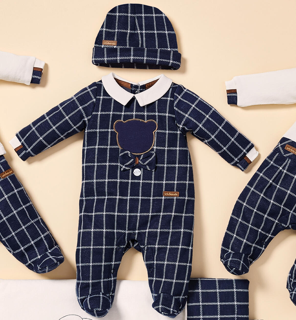 Plaid jumpsuit for baby boy BLUE