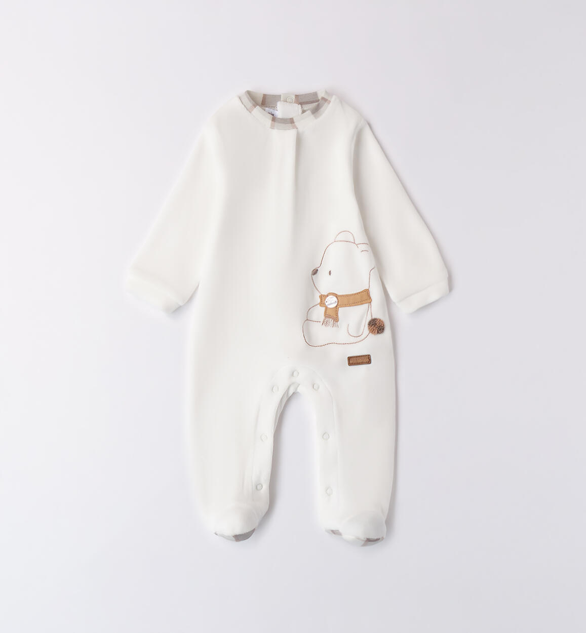 Jumpsuit with feet for baby boy CREAM