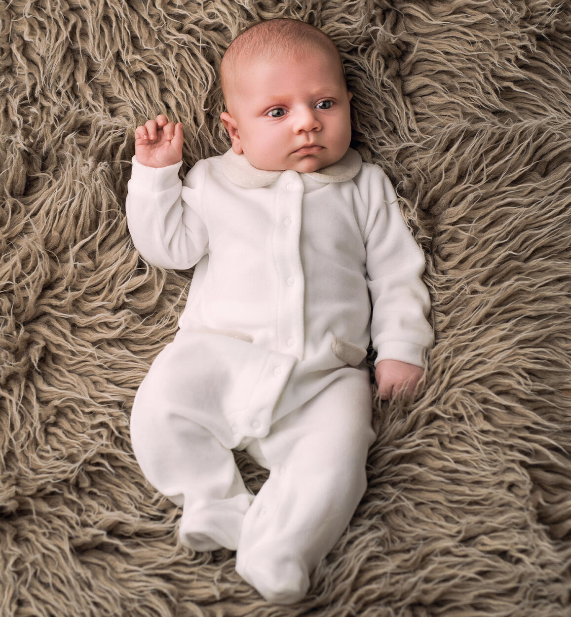 Unisex jumpsuit for baby CREAM