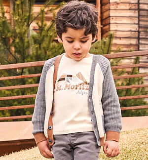 Bicolor cardigan for boys