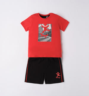 Completo estivo sportivo bambino ROSSO