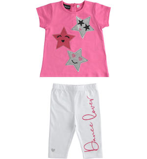 Completo per bambina t-shirt e leggings ROSA