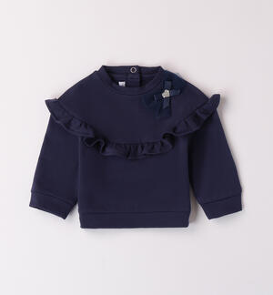 Sweatshirt for baby girl with ruffles and bow