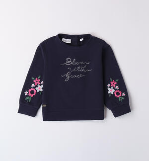 Crew neck sweatshirt with flowers for girls