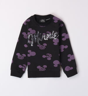 Felpa nera Minnie per bambina
