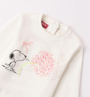 Felpa panna Snoopy per bambina