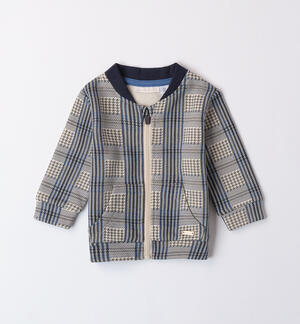 Checkered pattern jacket for baby boy