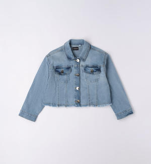 Giubbotto jeans ragazza AZZURRO