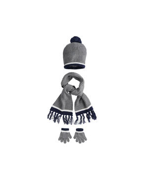 Kit cappello, guanti e sciarpa per bambino GRIGIO