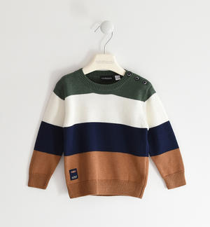 Maglia in tricot a blocchi di colore per bambino BEIGE