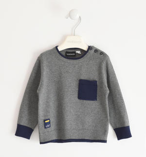 Maglia in tricot con dettagli a contrasto GRIGIO