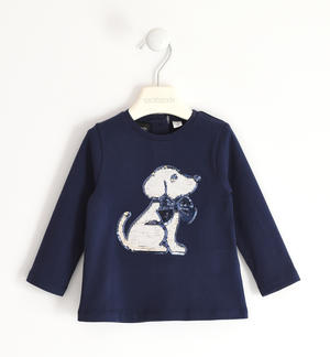 Maglietta bambina con cagnolino BLU