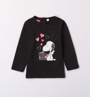 Maglietta nera Snoopy per bambina