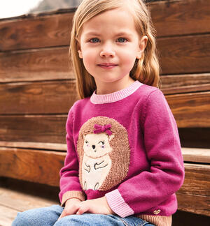 Sweater with hedgehog for girls