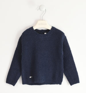 Maglioncino bambina tricot stretch bouclé BLU