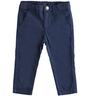 Pantalone classico in twill stretch di cotone per bambino BLU