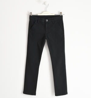 Pantalone classico in twill stretch slim fit NERO