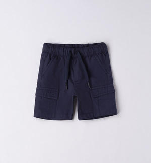 Pantalone corto 100% cotone bambino BLU