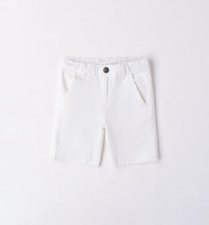 Pantalone corto in twill bambino BIANCO