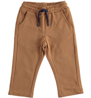 Pantalone in felpa stretch di cotone BEIGE