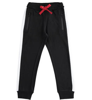 Pantalone in jersey con zip tecniche NERO