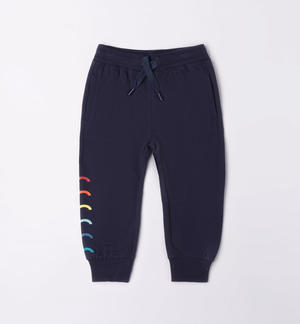 Pantalone tuta stampa colorata bambino BLU