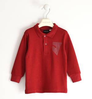 Polo bambino con manica lunga ROSSO