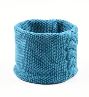 Sciarpa ad anello in tricot con treccia BLU