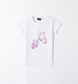 T-shirt bambina con farfalle