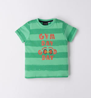 T-shirt a righe bambino VERDE