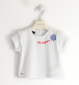 T-shirt bambina ruches BIANCO