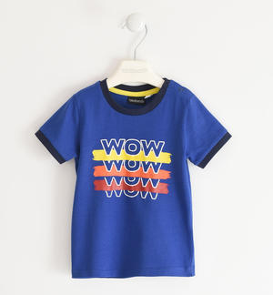 T-shirt bambino 100% cotone con stampa colorata BLU