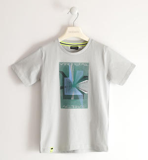T-shirt bambino con stampa virtuale GRIGIO