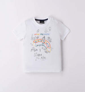 T-shirt jersey 100% cotone bambino BIANCO