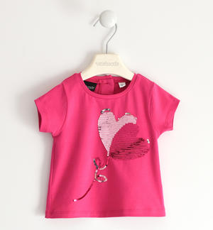 T-shirt per bambina con palloncini di paillettes o farfalla FUCSIA