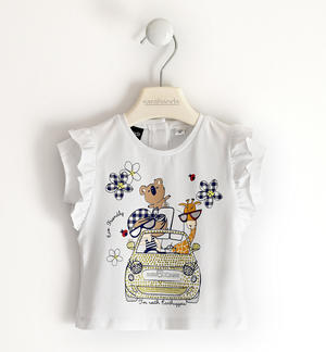 T-shirt per bambina con simpatici animaletti in cotone organico Fiat Nuova 500