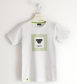 T-shirt per bambino 100% cotone con stampe diverse BIANCO