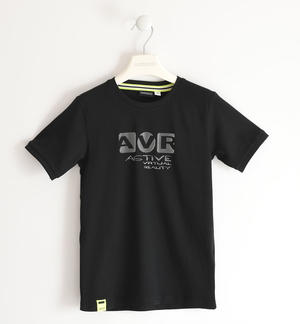 T-shirt per bambino 100% cotone con stampe diverse NERO