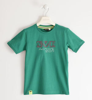 T-shirt per bambino 100% cotone con stampe diverse VERDE
