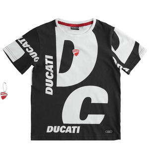 T-shirt per bambino stampa Sarabanda interpreta Ducati NERO