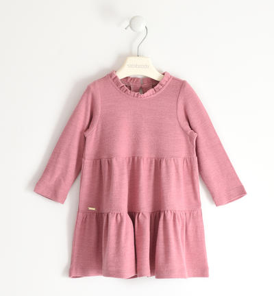 Abito bambina con balze ROSA