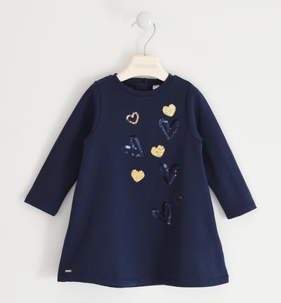 Abito bambina con cuori BLU